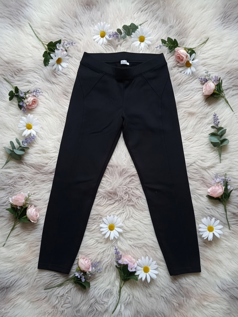 Three Dots Black High-Rise Performance Leggings